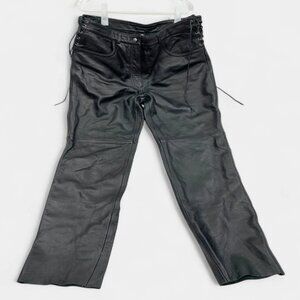 Flying Bikes Oakwood Heavy Motorcycle Leather Pants 34 x 32 Women's Size 16